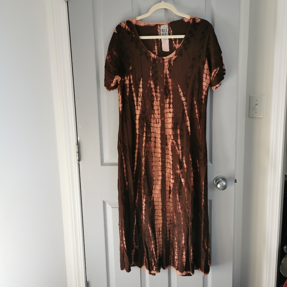 VINTAGE | Max Mehra Tie Dye Bleach 90s Dress
